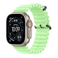 Vandenyno juosta Apple Watch Ultra 4 49mm Apyrankė Correa for iWatch Series12 46mm Apyrankė SE S11 S10 44mm 45mm 42 Spyruoklinis sagtelis Fluoroelastomerinis dirželis 42mm 44mm 45mm &Black žalia