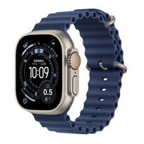 Vandenyno juosta Apple Watch Ultra 4 49mm Apyrankė Correa for iWatch Series12 46mm Apyrankė SE S11 S10 44mm 45mm 42 Spyruoklinis sagtelis Fluoroelastomerinis dirželis 42mm 44mm 45mm &Natural tamsiai mėlyna spalva