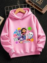 Pillow Cat Gabby's Dollhouse Kids Zip Up Hoodie Summer Cute Cartoon Boys Girls Ages 3-14 150 white