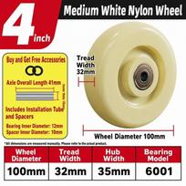 High Load Capacity Trolley Wheel 1.5-5 Inch Replacement Wheel Sturdy Roller Wheel  For Cart Use 4inch White