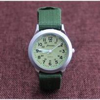 Nailono apyrankė vaikams šviečiantis laikrodis green&silver gray