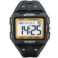 Skaitmeninis laikrodis lauko sportinis laikrodis 50M vandeniui atsparus plaukimo rankinis LED laikrodis vyrams auksas