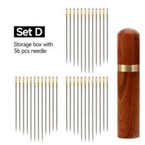 12/36 vnt. siuvimo adatos Kelių dydžių šoninės angos nerūdijančio plieno siuvimo buitiniai rankiniai įrankiai 36PCS Box
