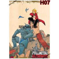 Anime Fullmetal Alchemist Plakatai Namų Kambario Dekoras Baltas Kreiduotas Popierius Komiksų Plakatas Sienų Lipdukai Svetainė Baras Meno Tapyba 42x30cm beige