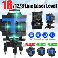 16/12/8 linijos Žalia šviesa 4D automatinis savaime išsilyginantis lazerinis lygis 360 horizontalus reguliavimas Itin galingas žalias lazeris patalpose 16 line
