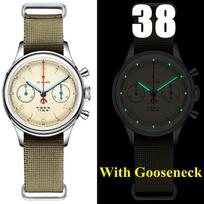 RED STAR 38 mm vyriški chronografiniai mechaniniai laikrodžiai Pilot Seagull 1963 ST19 Movement Vyrų oro pajėgų aviacijos safyro laikrodis 40 mm Acrylic (19 ZUAN) gray