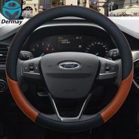 for Ford Escape Kuga I II Van Escape Car Steering Wheel Cover Leather Anti-slip 100% DERMAY Brand Auto Accessories ruda
