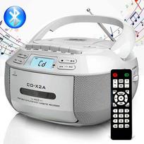 Nešiojamas CD Bluetooth garsiakalbis Boombox su FM juostiniu CD grotuvu Studentas mokosi U disko MP3 stereo muzikos grotuvas balta