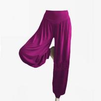 Moteriškos haremo kelnės „Aladdin“ „Cusal Baggy Gipsy Loose Dance Yoga Genie“ kelnės XXL raudona/violetinė