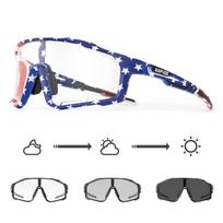 Fotochrominiai akiniai nuo saulės Vyriški Moteriški Sportiniai Dviračių Akiniai Kelių Bėgimo Akiniai MTB Dviratis Dviračio Mtb Akiniai Vairavimui Photochromic-1lens blue