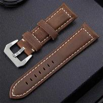 Natūralios odinės apyrankės, skirtos „Panerai“ laikrodžių priedams, vyriškas dirželis 20 mm 22 mm 24 mm 26 mm laikrodžių apyrankės, keičiama karvės odos apyrankė 24mm brown