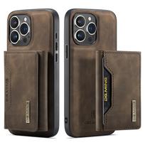 2 viename nuimamas piniginės dėklas su kortelių laikikliu, skirtas iPhone 13 Mini 15 14 13 12 Pro Max XS X XR 7 8 Plus odinis smūgiams atsparus dangtelis IPhone 13 kava