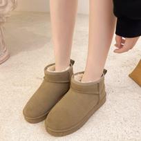Snow Boots Women's Short Tube Thickened Cotton Shoes Non-slip Winter New Shoes Student Women's Shoes  Black Boots 40