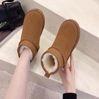 Snow Boots Women's Short Tube Thickened Cotton Shoes Non-slip Winter New Shoes Student Women's Shoes  Black Boots 36 brown