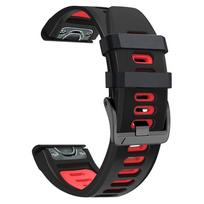 Klasikinė 22 mm 26 mm silikoninė apyrankė, skirta Garmin Fenix ​​7X 7 6X 6 Pro 5X 5 Plus 3HR išmaniojo laikrodžio apyrankė Epix Pro Gen 2 51 mm 47 mm 945 955 Epix Pro Gen2 (51mm) black