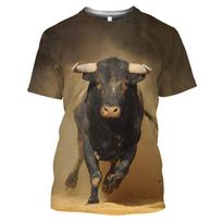 Vasaros Ispanijos Jaučių Imtynės 3D Spausdinti Marškinėliai Jaučio Streetwear Vyrams Moterims Mados Trumpomis Rankovėmis Marškinėliai Apvalia Kakleliu Vaikams T-shirt Viršutiniai Drabužiai L brown