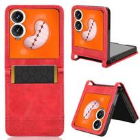 Odinis telefono dėklas, skirtas „Infinix Zero Flip“ odiniam dėklui [vintažinis odinis], atsparus smūgiams, patvarus retro telefono dėklas for Infinix Zero Flip raudona