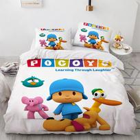 Pocoyo patalynės komplektas 3D spausdintas antklodės užvalkalas ir pagalvės užvalkalas 2/3 vnt. Dvigulis Pilnas Karalienės Karališkas Antklodės užvalkalas Namų tekstilė Vaikų dovanos 260x240cm-3pcs