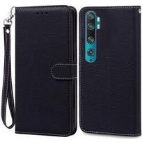 Mi Note 10 dėklas Xiaomi Mi Note 10 dėklui Odinis piniginės tipo atverčiamas dėklas Xiaomi Mi Note 10 Pro viršeliui Fundas CC9 Pro telefono dėklai for Mi Note 10 black