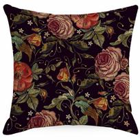 Imituota siuvinėta gėlių pagalvės užvalkalas Namų sofos pagalvės užvalkalas Dekoracija 45 * 45Cm linen single-sided without core brown