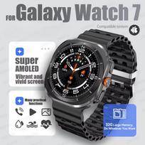 2025 Naujas Patobulintas Watch 7 Ultra Išmanusis Laikrodis Vyrams 32GB Atmintis NFC Bluetooth Skambutis IP68 Atsparus Vandeniui Lauko Sportinis Laikrodis silicone belt juoda