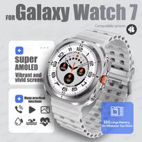2025 Naujas Patobulintas Watch 7 Ultra Išmanusis Laikrodis Vyrams 32GB Atmintis NFC Bluetooth Skambutis IP68 Atsparus Vandeniui Lauko Sportinis Laikrodis silicone belt sidabras