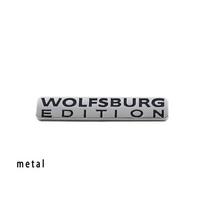3D Premium WOLFSBURG EDITION automobiliui Sparnas bagažinė Galinis variklio dangtis Lipdukas Emblema Ženklelis Lipdukas metal-chrome-black gray