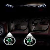 1/2 vnt. LED automobilio durų pasveikinimo šviesos projektorius Sveikinimo lempa Automobilio ženklelis Skoda 3 2 VRS Vision Rapid Kodiaq Favorit Rapid Octavia A5 A7 Superb 2PCS