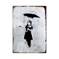 Banksy Grafiti Menas Metalo Skardos Plakatas Gatvės Sienos Tapyba Meilė Mažas Berniukas Plakatas Svetainės Koridoriaus Baro Namų Dekoras 20x30 white