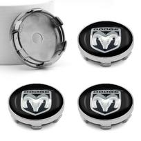 4 vnt. 60 mm automobilio ratlankio centrinis dangtelis, ratlankio stebulės apsauga nuo dulkių, emblema Dodge Caliber Ram 1500 NITRO SRT Caravan Charger Grand Caravan Journey 60mm black Cover