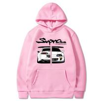 2023 Initial D Supra Hoodies Men's and Women's JDM Manga Print Loose Casual Long Sleeve Japanese Casual Sporty Sweatshirt 3XL white
