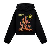 5346 Mergaitėms KATSEYE Spausdinti ilgomis rankovėmis Rudens Žiemos Laisvalaikio Hoodies 150cm juoda
