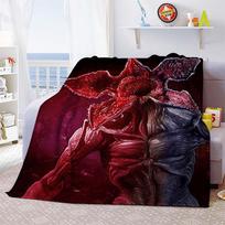 Vecna Stranger Things Mind Flayer Demogorgon Mesti pledo užvalkalas Flanelinis Lovos Sofos Lovaties Lakštas Minkštas Patalynė Kambario Dekoras Gerbėjų Dovana 75x90cm brown