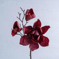 Prabangus dirbtinis magnolijos šakelė Realus prisilietimas Elegantiška simuliacija Didelė magnolija Realistiškas rankų darbo netikras gėlė Mokytojų diena raudona
