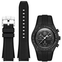 20 mm silikoninis dirželis Omega x Swatch Speedmaster Moonswatch, be tarpo, keičiamas, su lenktu galu, skirtas Omega X Swatch laikrodžiui\[[ 20mm juoda