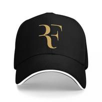 RF Roger Federer Logotipas Kepurės su snapeliu Kepurės nuo saulės Vyriškos Moteriškos Kepurės One Size black