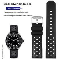 22MM Aukštos kokybės silikoninė laikrodžio apyrankė F1 TAG HEUER FORMULA 1 sportinių laikrodžių serijai Guminė laikrodžio juosta 22mm gray