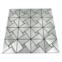 3pcs Self Adhesive Square Tile Metal Stick Aluminum Plastic Panel Wall Sticker Waterproof Tiles Bathroom Living Room Wall Decor 30x30cm