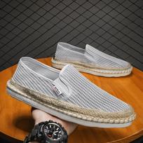 Summer sub flat-bottomed straw fisherman shoes casual nesting youth driving shoes 44