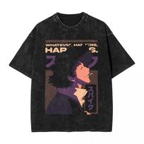 2026 Manga Cowboy Bebop Spike Spiege Grafiniai Marškinėliai Vintažiniai Skalbti Oversized Moteriški Vyriški Marškinėliai Trumpomis Rankovėmis Medvilniniai Švelnūs Marškinėliai Vyrams Moterims Drabužiai XXXL black
