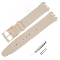 Silikoninis dirželis Swatch SFS103 SFV107 SFN120 SFK397 SFK360 SFK361 laikrodžiui 16mm Moteriška apyrankė Vandeniui atsparūs laikrodžio aksesuarai 16mm beige