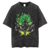 Son Goku Dragon Ball Vintažinis Vintažinis Harajuku Skalbtas Marškinėliai Medvilniniai Vyriški Gatvės Drabužiai Oversized Moteriški Trumpomis Rankovėmis 3XL black