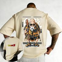 Dragon Ball Madingi Karšti Daiktai Anime Medvilniniai Marškinėliai Vasaros Nauji Master Roshi Spausdinti Vyriški Moteriški Street Atsitiktiniai Tėvų ir Vaikų Viršutiniai Drabužiai M beige