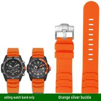 Aukštos kokybės guminė laikrodžio apyrankė 24 mm vyriška juoda oranžinė mėlyna skirta Luminox silikoninė apyrankė 3749/3141 laikrodžio apyrankė 24mm orange