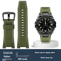 Skirta Casio G-SHOCK GST-S130/S110/S120/W130L GST-210/B100/W300 Tikros odos laikrodžio dirželis apyrankė Vyriškas nailoninis laikrodžio dirželis 26mm 26mm black