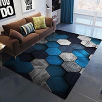 Modernus šešiakampis kilimas Namų dekoracija Geometrinis 3D grindų kilimėlis Svetainės Koridoriaus Miegamojo Tamsiai mėlynas Pilkas Rudas Mėlynas Miegamojo kilimai 40x60cm gray