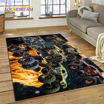 Monster Truck Monster Jam Animacinis Kilimas-Kilimėlis Miegamajam Svetainei Namų Sofos Dekoravimui, Vaikų Žaidimų Didelis Dekoras Grindų Kilimėlis 80x120cm( 31x47in)