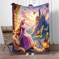 Animacinis Rapunzel flanelinis pledas Vaikams Šiltas minkštas pledas Sofai Lovai Dangalas Tinka Gimtadienio Atminimo Dovanoms 75x90cm gray