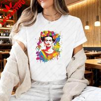 Frida Kahlo Menas Kaktusas Elnias ir Gyvūnas Moteriški Marškinėliai Madingi Vasariniai Marškiniai Dovana Trumpomis Rankovėmis Laisvalaikio Marškinėliai L brown