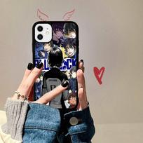 Futbolo Anime B-Blue L-Lock Telefono dėklas IPhone 17 Pro 16 Plus 16 Pro Max 15 14 13 12 11 PC+TPU Galinis dangtelis iPhone 16e black